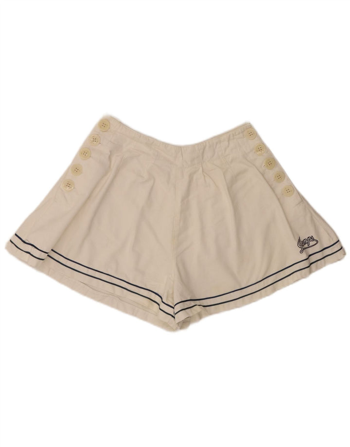Pantaloncini casual vintage da donna medi W28 in cotone bianco sporco