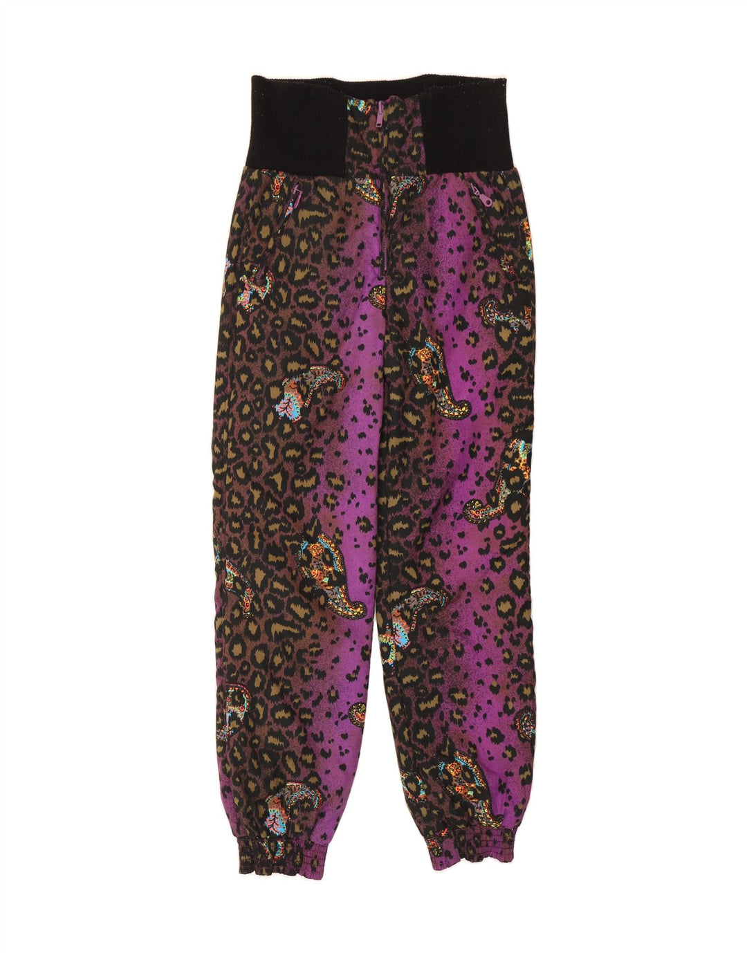 SPORTALM Womens High Waist Windbreaker Trousers EU 36 Small W30 L31 Purple Vintage Sportalm and Second-Hand Sportalm from Messina Hembry 