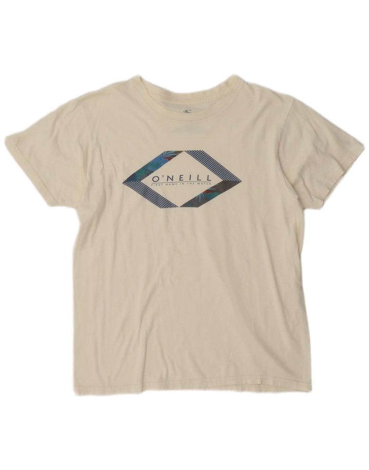 O'Neill T-shirt grafica da uomo con vestibilità standard, top in cotone bianco sporco medio
