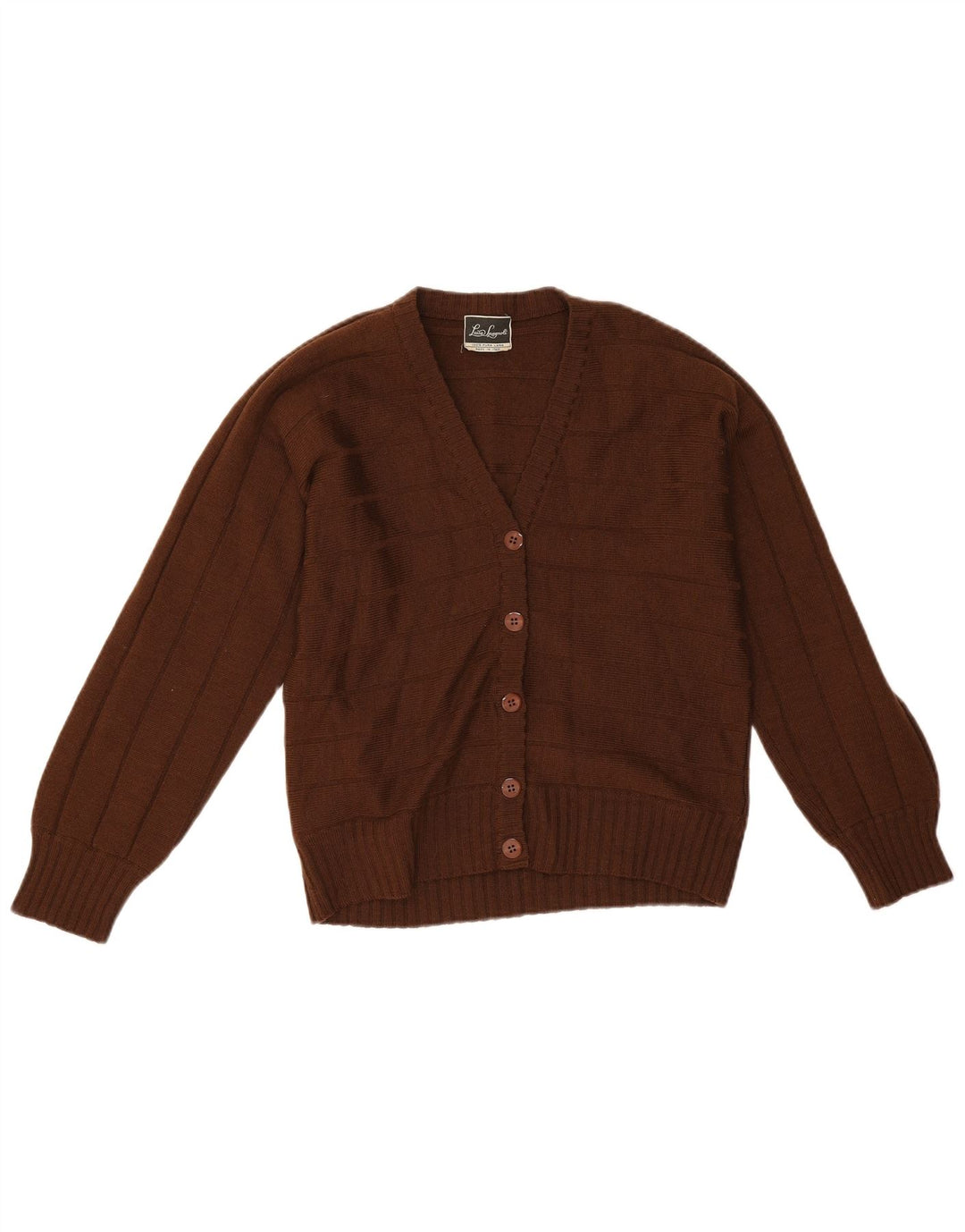 Maglione cardigan da donna Luisa Spagnoli UK 14 Lana a righe marrone medio