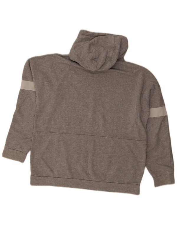 Felpa con cappuccio grafica da uomo Adidas Large in cotone color block grigio
