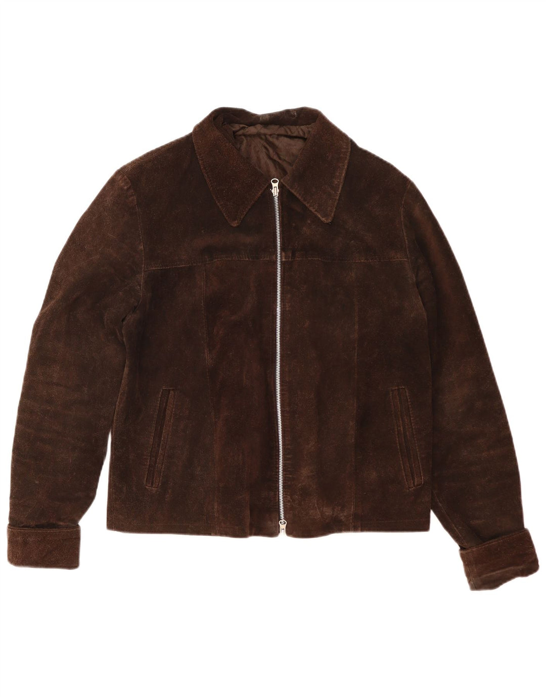Giacca vintage in pelle scamosciata da uomo IT 48 in pelle marrone medio