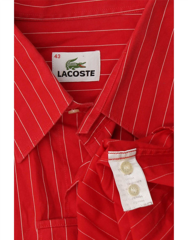 Camicia da uomo Lacoste taglia 43 grande cotone a righe rosse