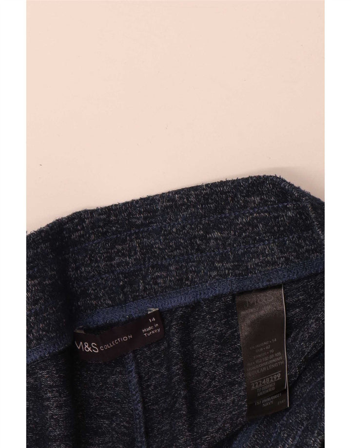Pantaloncini sportivi da donna Marks & Spencer UK 14 Large in poliestere screziato blu navy