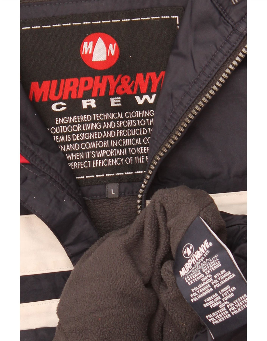 Giacca a vento da uomo Murphy & Nye UK 40 Large Blu Navy a blocchi di colore