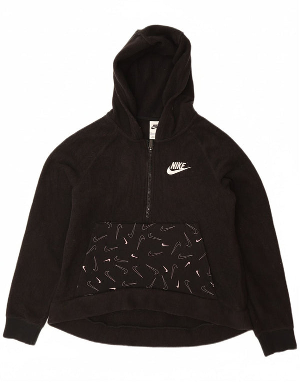 Maglione in pile con zip grafica NIKE per ragazze 13-14 anni XL poliestere nero