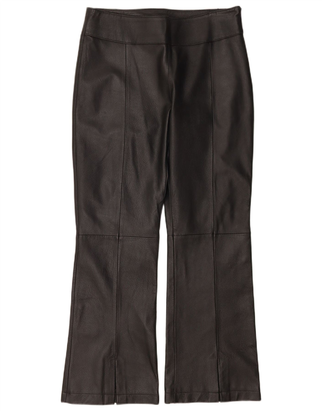 Pantaloni in pelle a zampa da donna Planet IT 46 Large W32 L30 Pelle nera