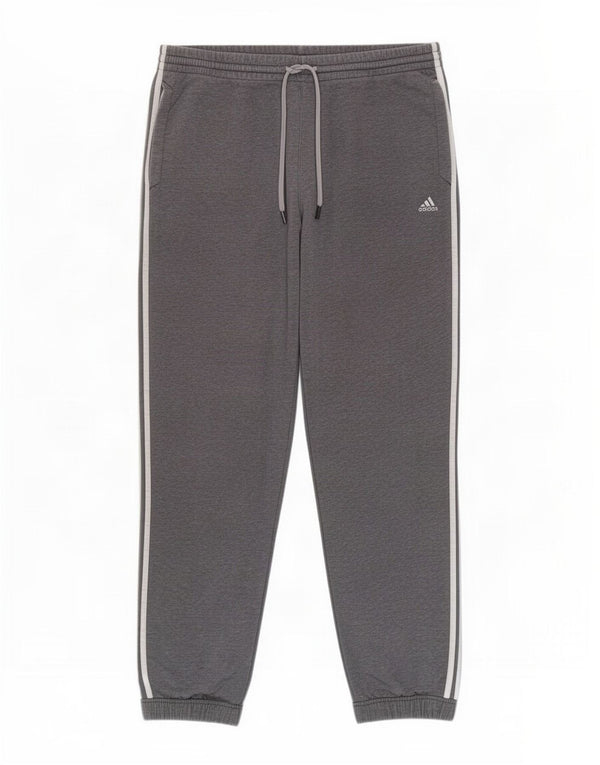 Adidas Mens Tracksuit Trousers Joggers XL Grey Flecked Cotton