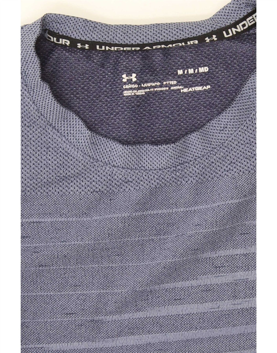 Maglietta Under Armour da uomo Heat Gear Top a righe blu medio
