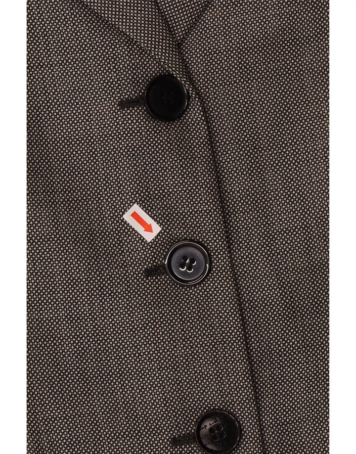 Giacca blazer economica e chic da donna MOSCHINO UK 14 Large Grey Classic