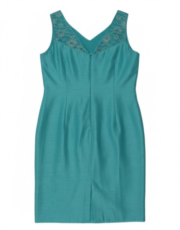 Abito tubino senza maniche da donna Jacques Vert UK 14 Poliestere blu medio