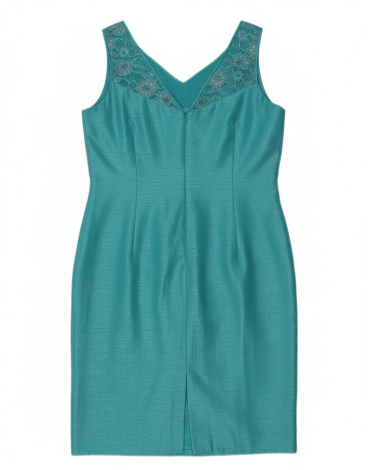 Abito tubino senza maniche da donna Jacques Vert UK 14 Poliestere blu medio