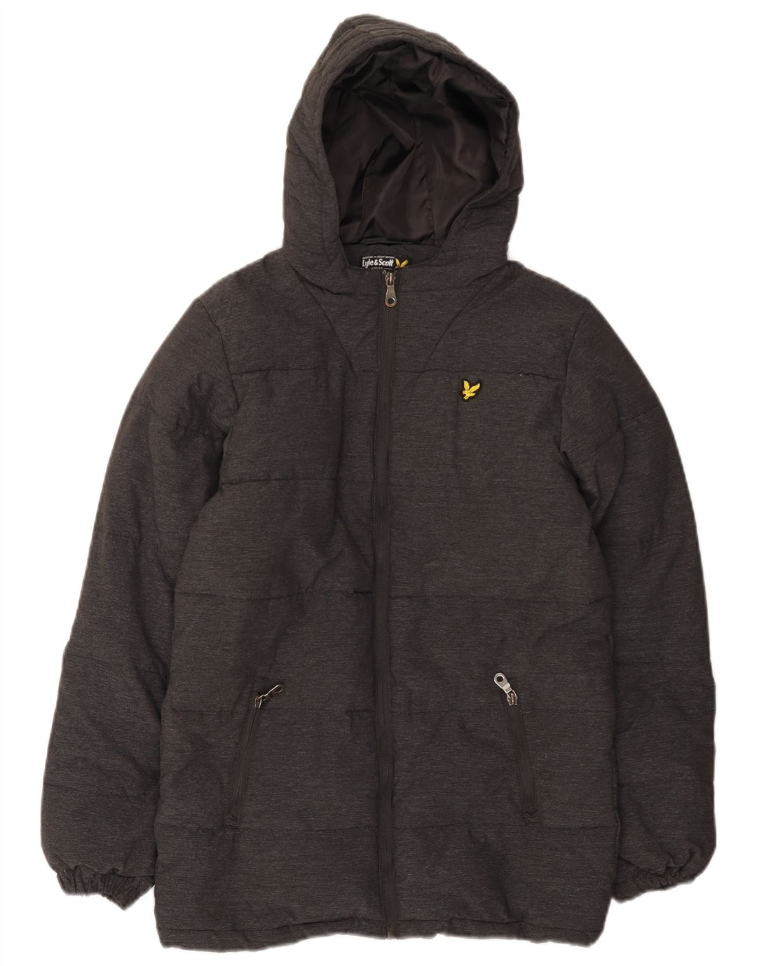 Giacca imbottita con cappuccio Lyle & Scott da ragazzo 14-15 anni in nylon grigio