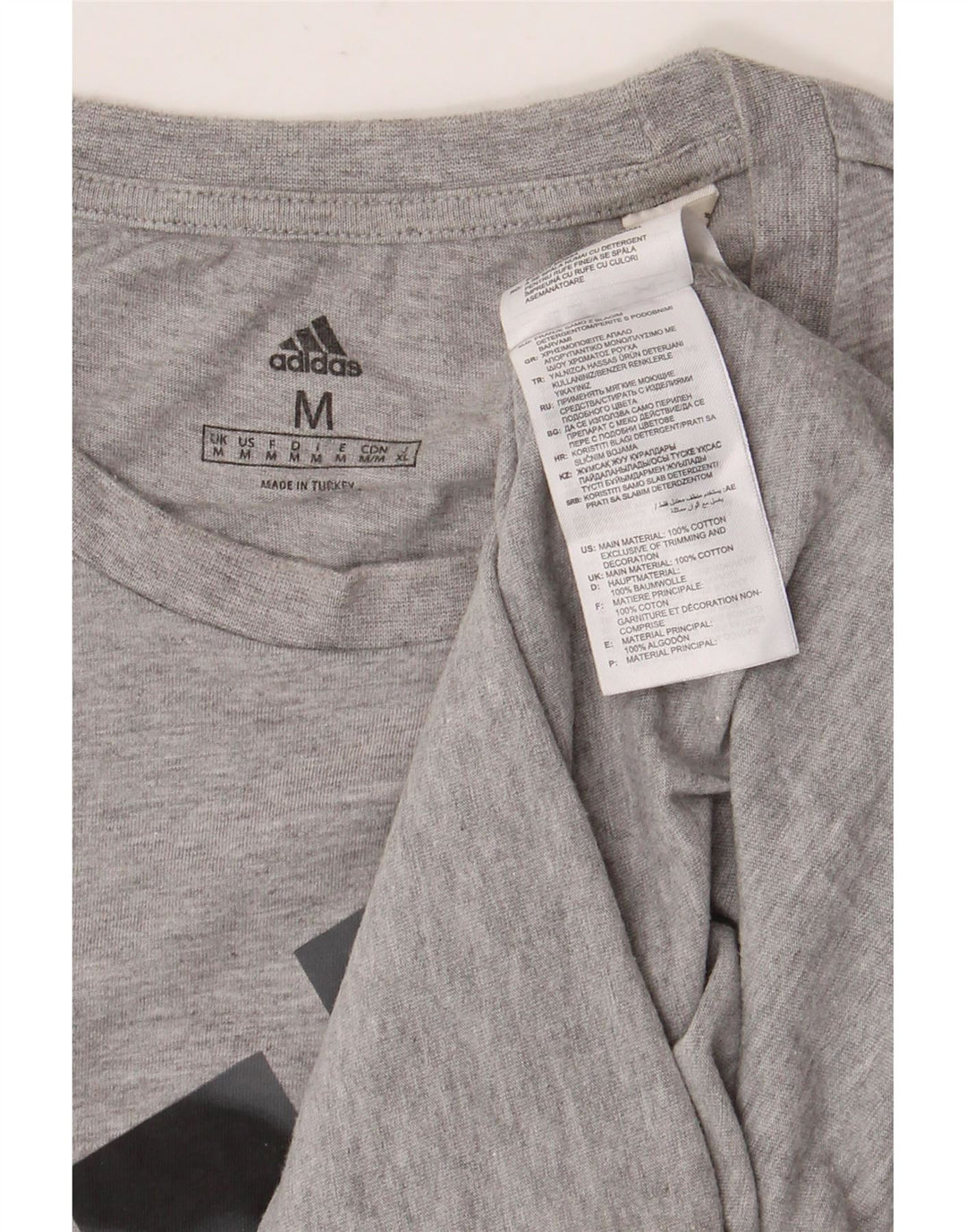 T-shirt grafica da uomo ADIDAS Top in cotone mélange grigio medio