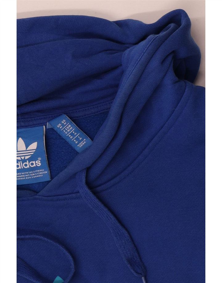 Felpa con cappuccio grafica da uomo Adidas in cotone blu medio