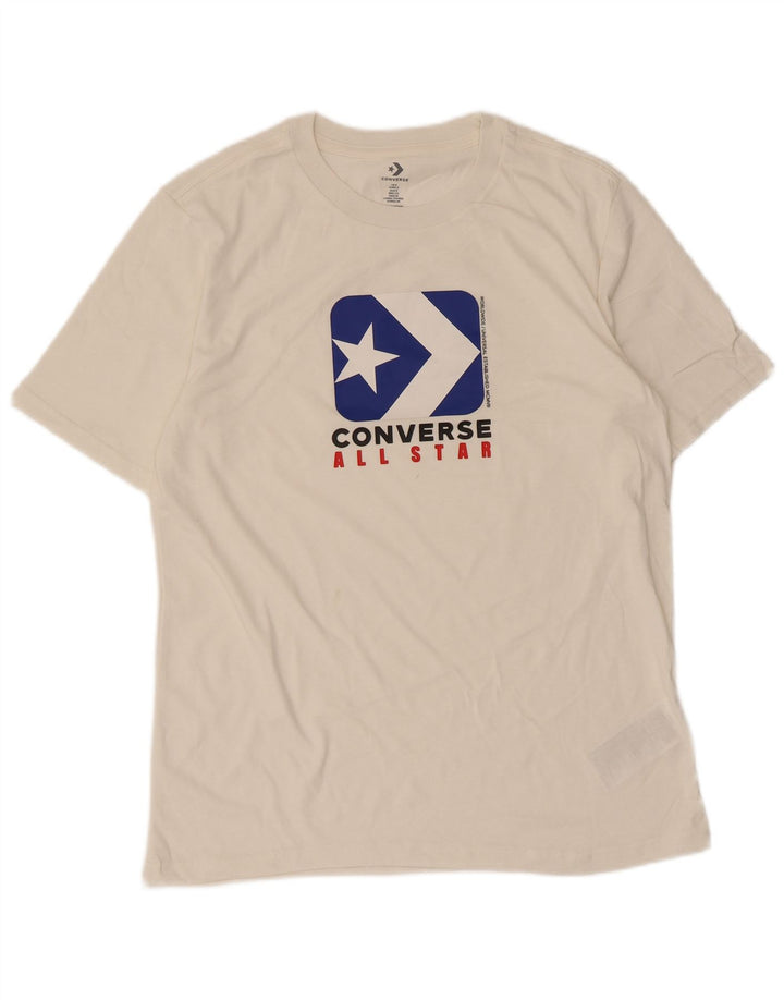 T-shirt grafica da uomo Converse Top piccola in cotone bianco