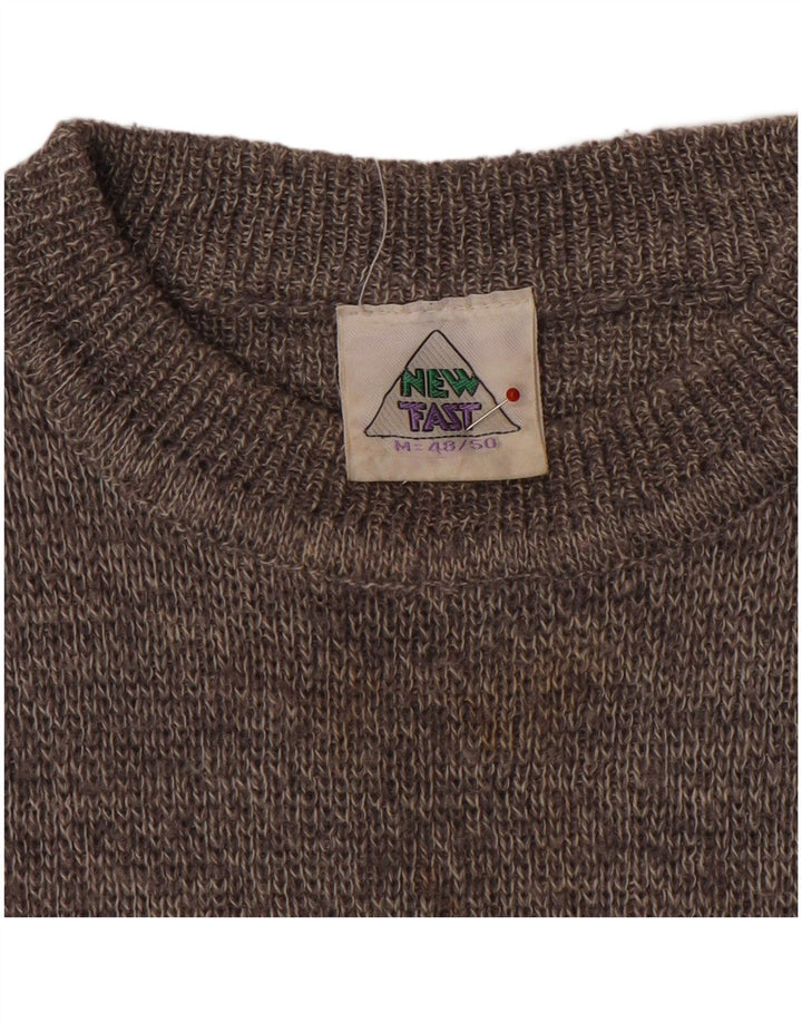 Maglione girocollo da uomo nuovo Fast EU 48/50 Acrilico a righe grigio medio