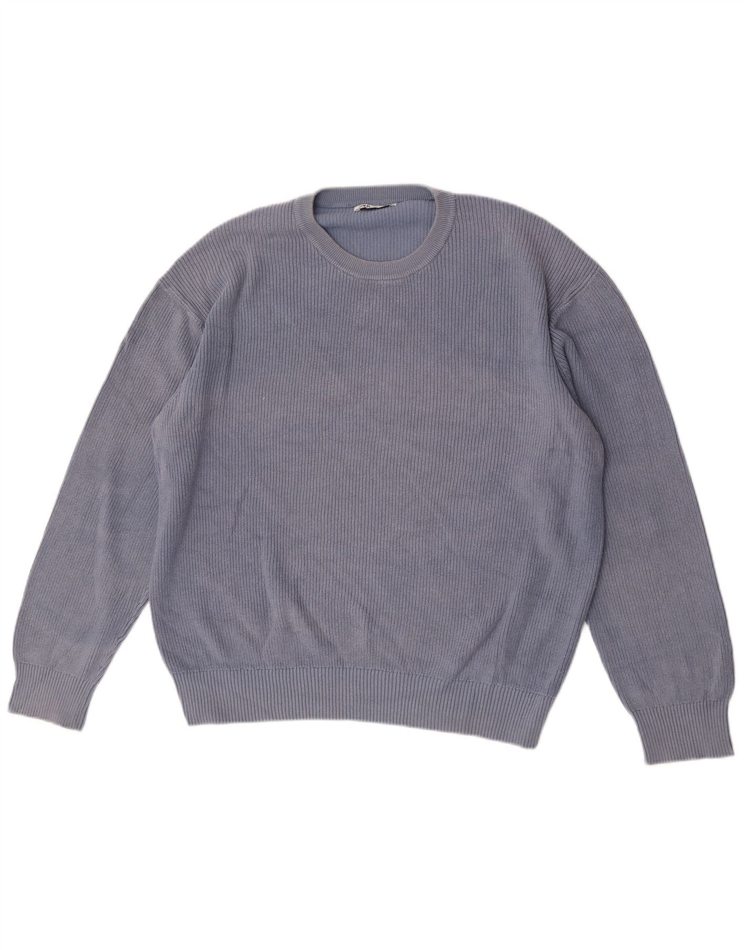 Maglione maglione girocollo da uomo Zara grande in cotone blu