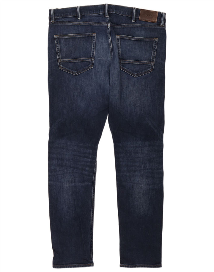 Jeans slim da uomo Marks & Spencer W38 L33 cotone blu navy