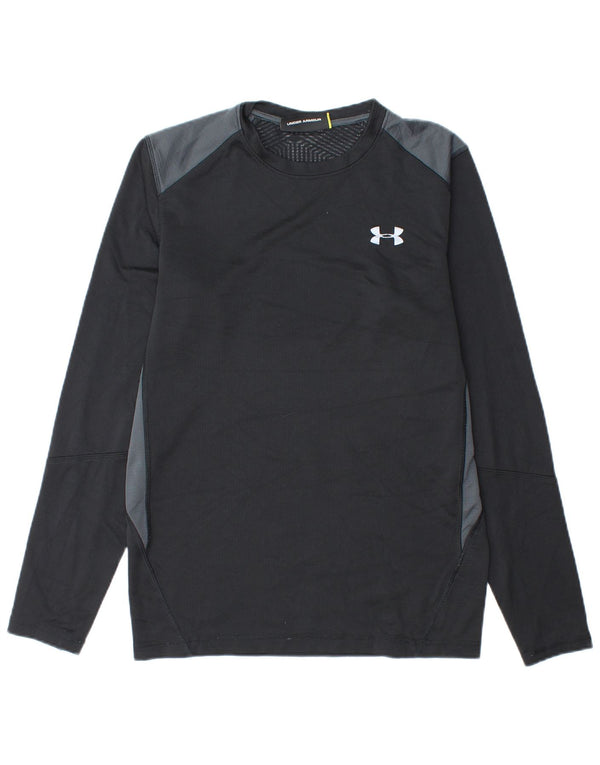 Maglia UNDER ARMOUR da uomo a manica lunga piccola nera in poliestere color block
