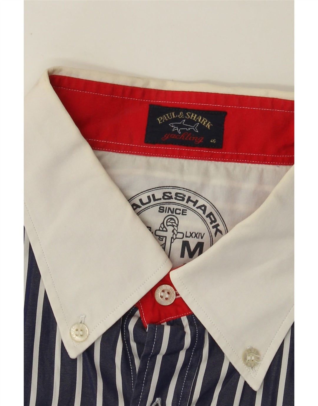 Camicia grafica da uomo Paul & Shark taglia 46 2XL a righe blu navy