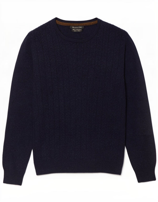 Maglione maglione girocollo da donna Massimo Dutti UK 14 grande lana blu navy