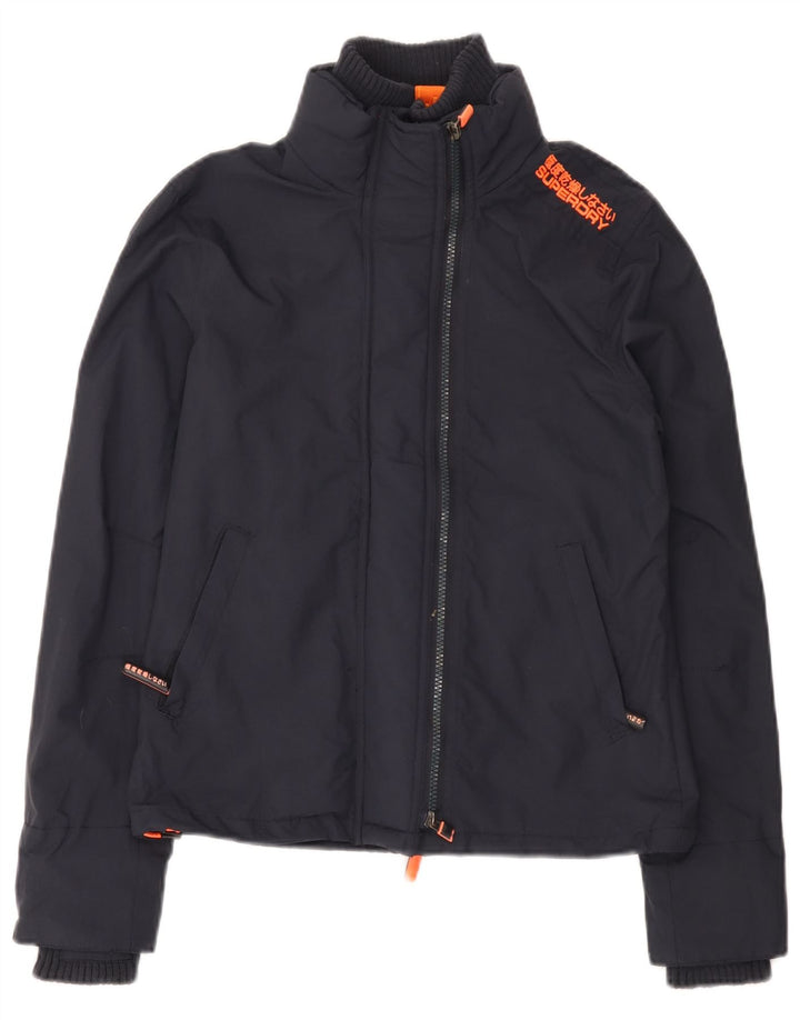 Giacca antipioggia da donna Superdry The Windcheater Graphic UK 12 medio blu navy