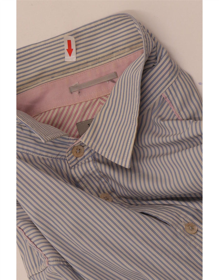 Camicia da uomo Ted Baker taglia 5 XL cotone gessato blu