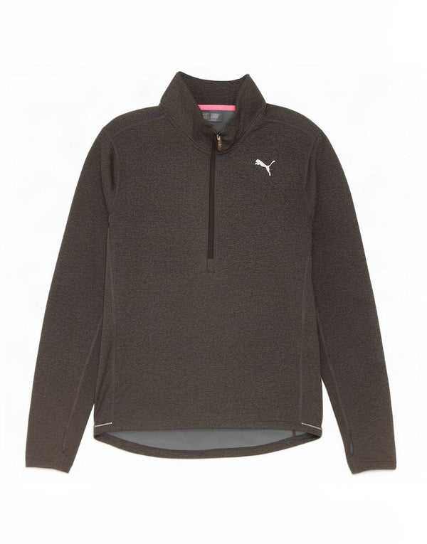 Maglia da tuta pullover con zip e collo da donna Puma UK 14 Poliestere grigio medio