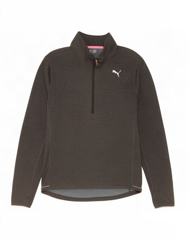 Maglia da tuta pullover con zip e collo da donna Puma UK 14 Poliestere grigio medio