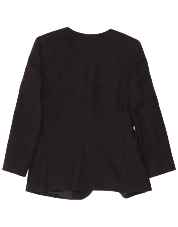 Gai Mattiolo Giacca Blazer da Donna a 1 Bottone IT 46 Large Nera in Lana Vergine