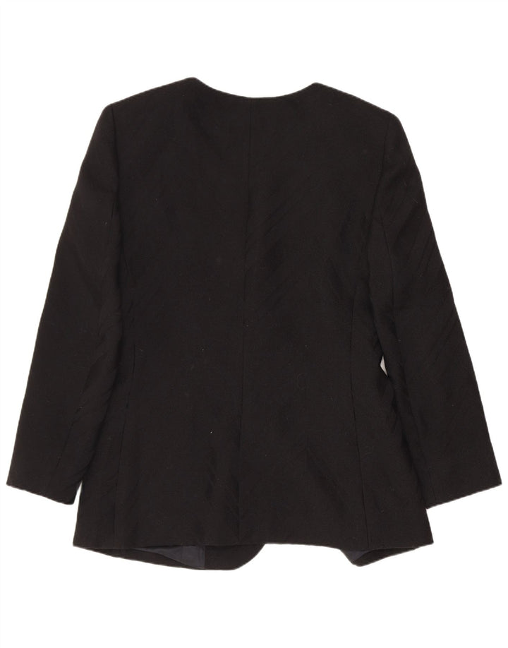 Gai Mattiolo Giacca Blazer da Donna a 1 Bottone IT 46 Large Nera in Lana Vergine