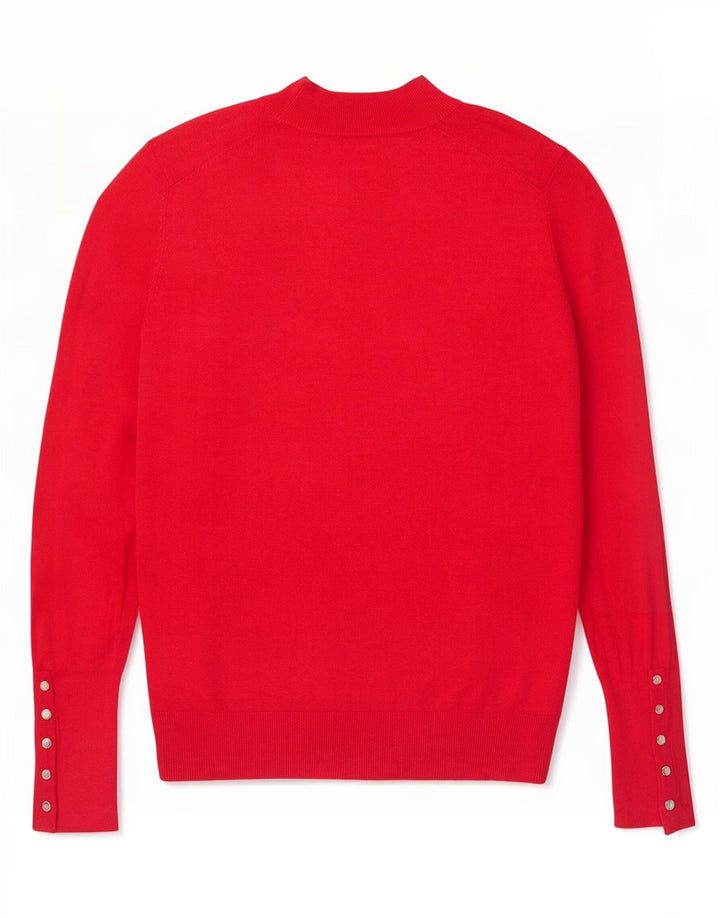 Maglione maglione collo alto da donna Zara UK 16 grande rosso