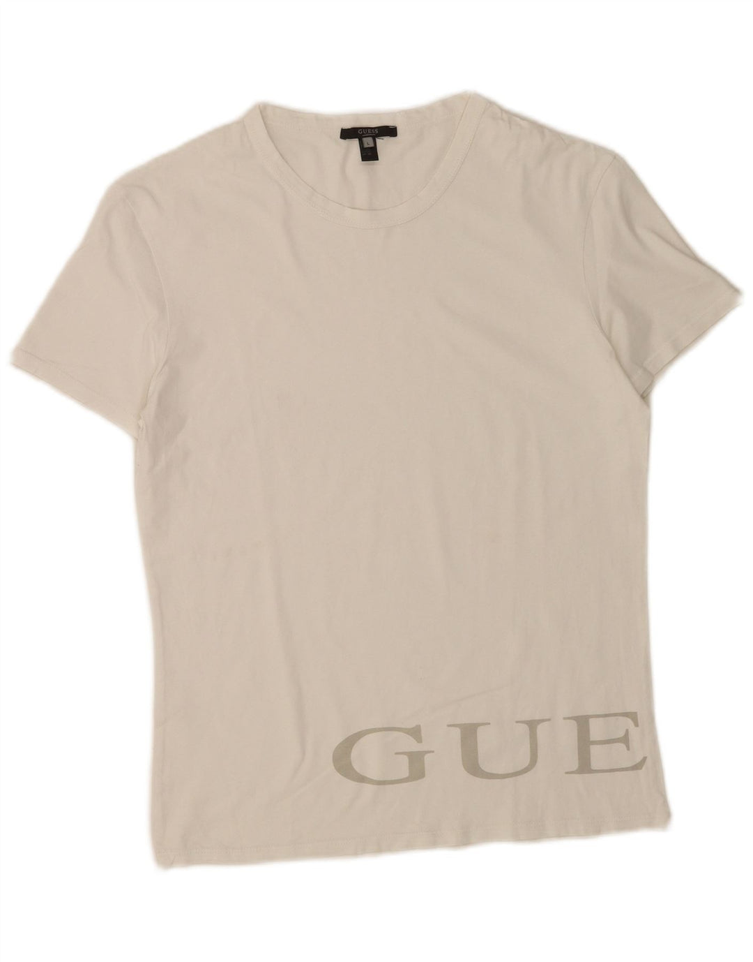 Guess T-shirt grafica da uomo grande in cotone bianco