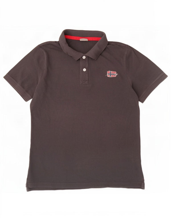Polo geografica da uomo Napapijri XL in cotone grigio