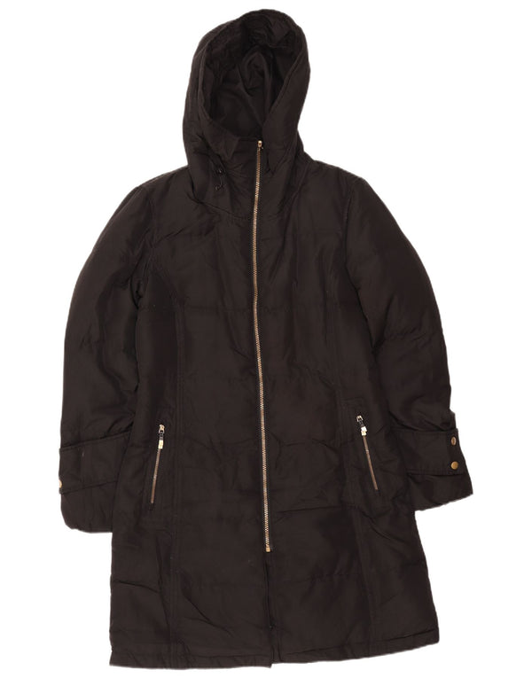 Calvin Klein Womens Hooded Padded Coat UK 10 Small Black Polyester