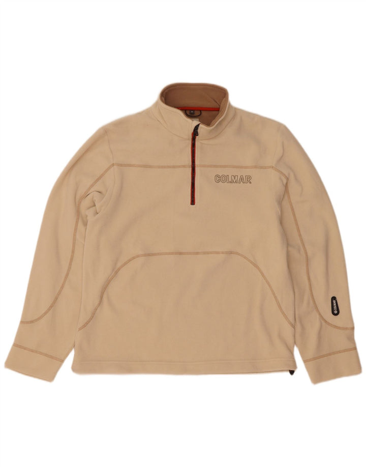 Maglione in pile da uomo Colmar con zip e collo in poliestere beige medio