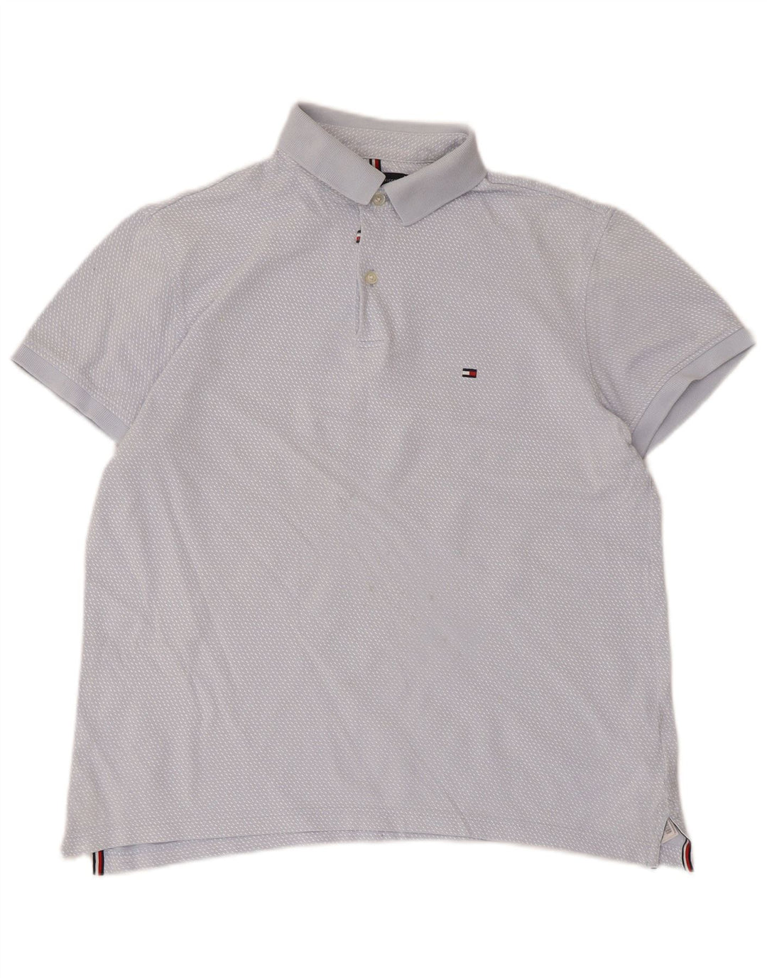 Polo da uomo Tommy Hilfiger in cotone maculato blu medio