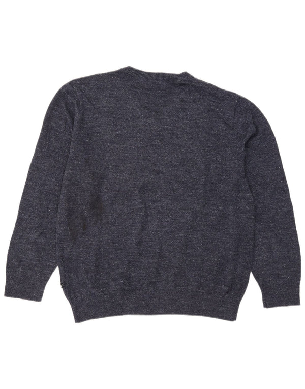 Maglione da uomo con scollo a V Nautica XL in cotone screziato blu navy