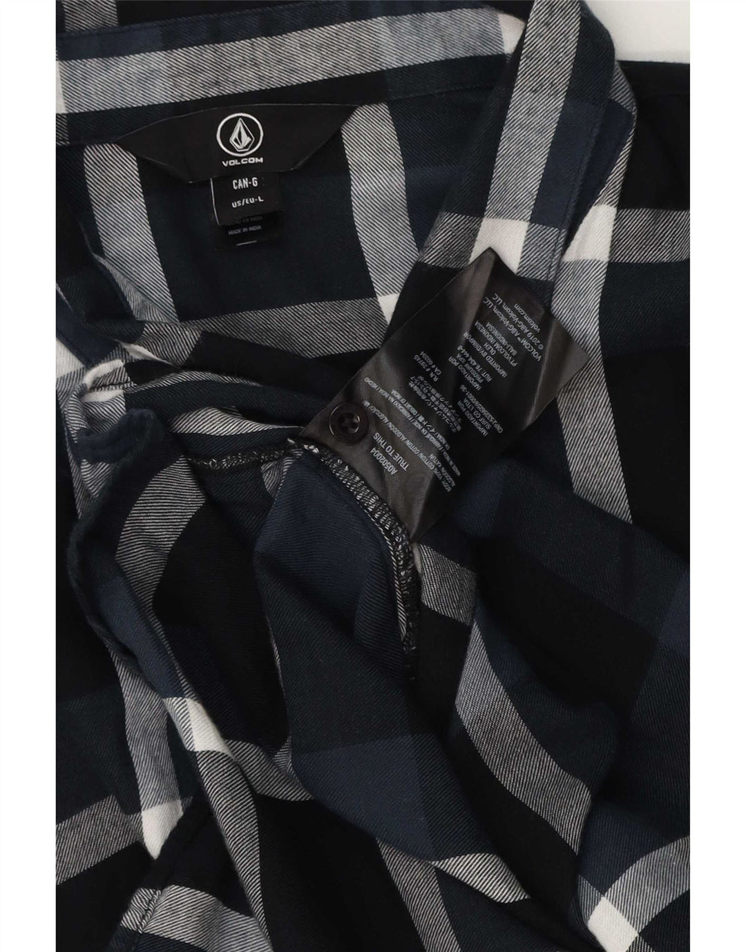 Camicia da uomo in flanella Volcom di grandi dimensioni in cotone a quadri blu navy