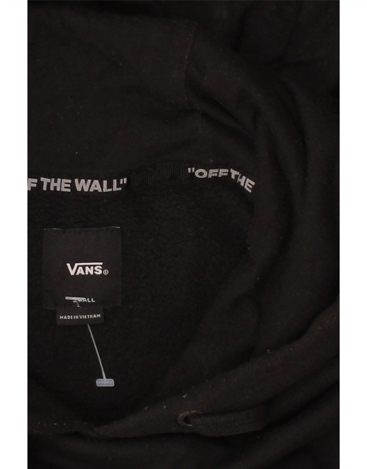 VANS Mens Graphic Hoodie Jumper Small Black Cotton