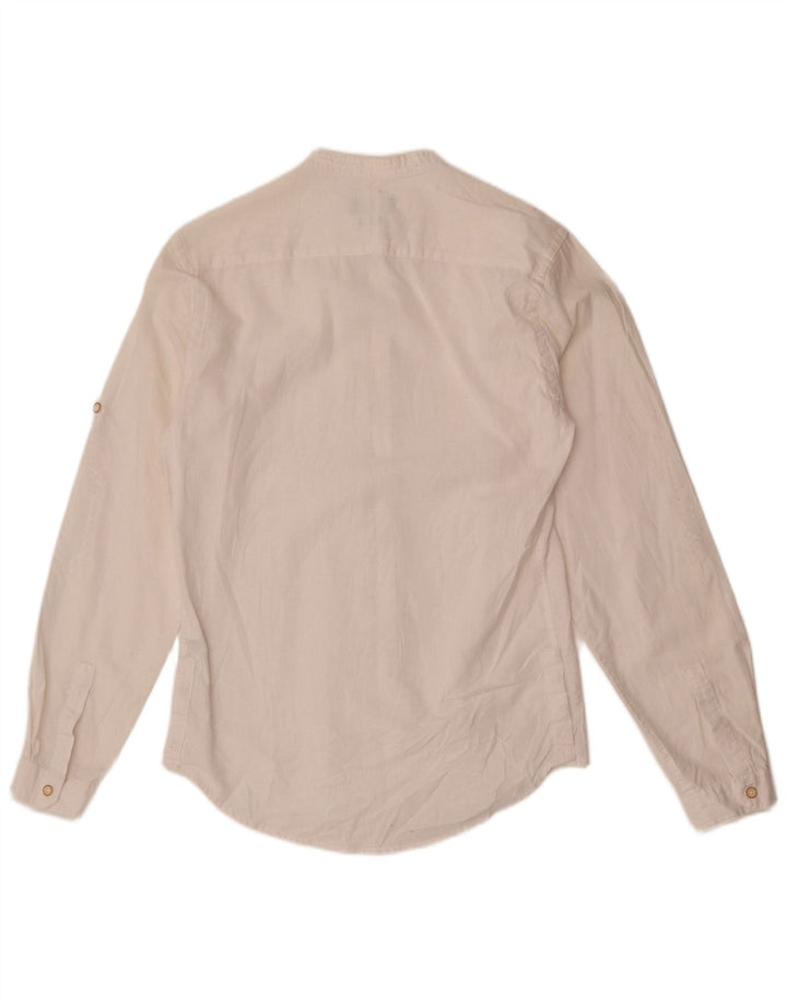 Camicia Zara da uomo slim fit piccola in lino bianco