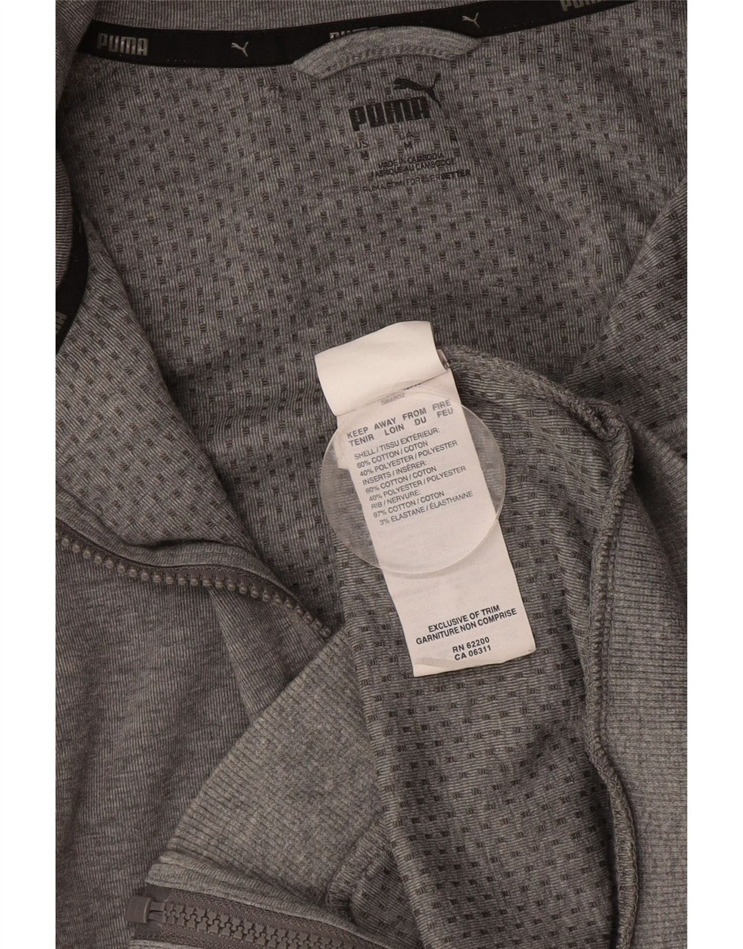 Giacca da tuta da uomo PUMA in cotone color block grigio medio