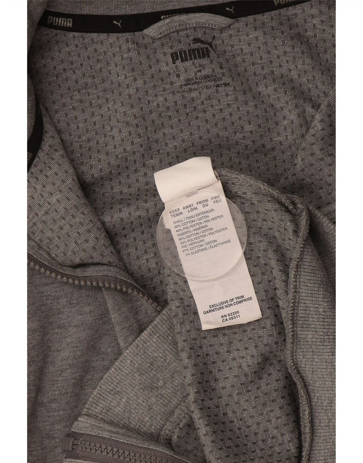 Giacca da tuta da uomo PUMA in cotone color block grigio medio