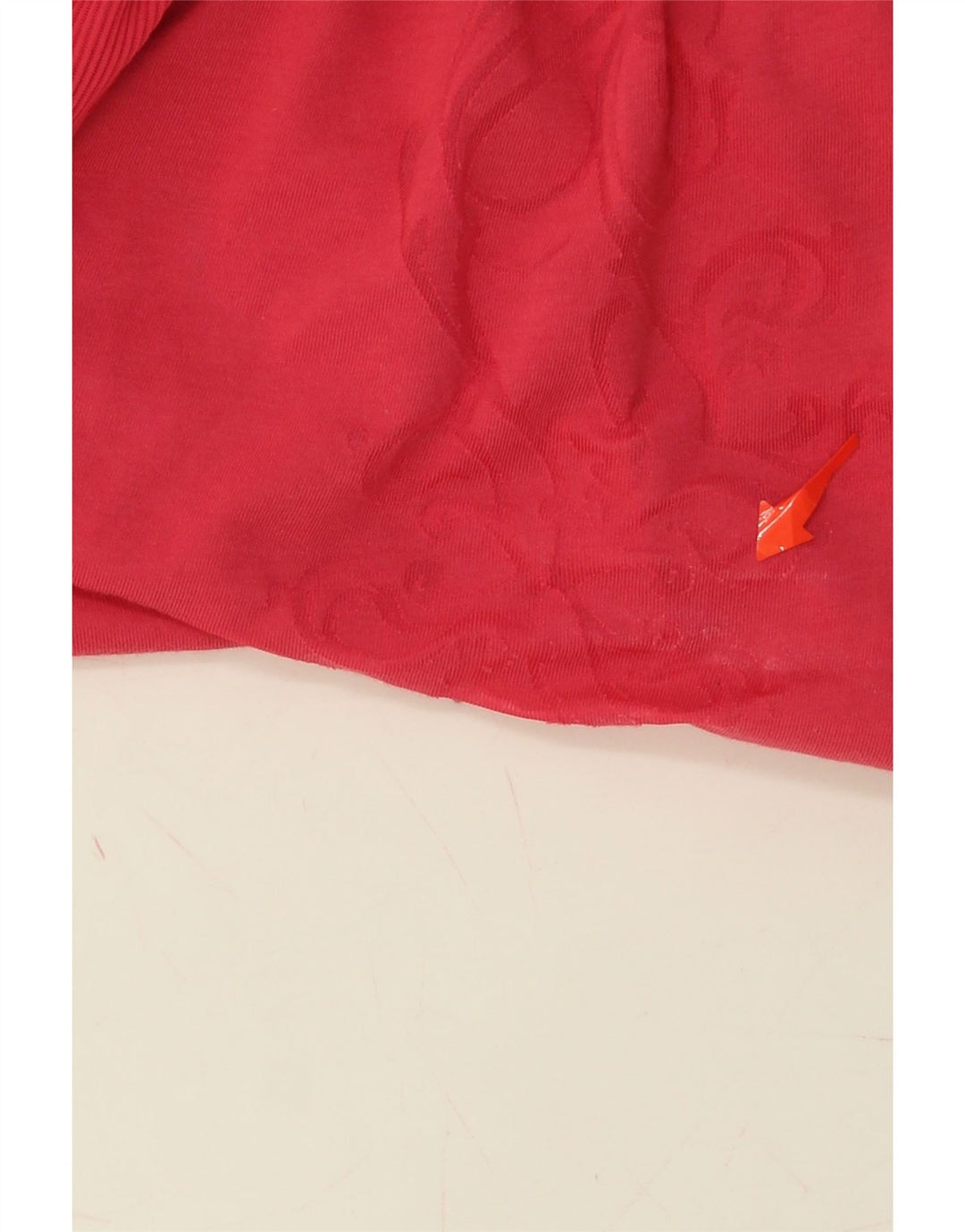 NIKE Womens Crop Long Sleeve Off Shoulder Top UK 12 Medium Red Paisley Vintage Nike and Second-Hand Nike from Messina Hembry 