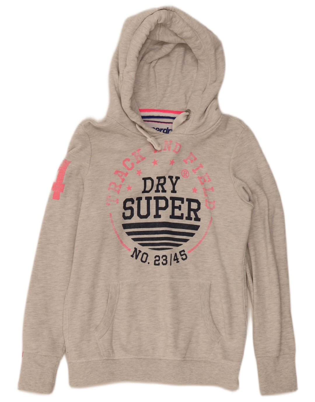 Maglione con cappuccio grafico da uomo Superdry in cotone grigio medio