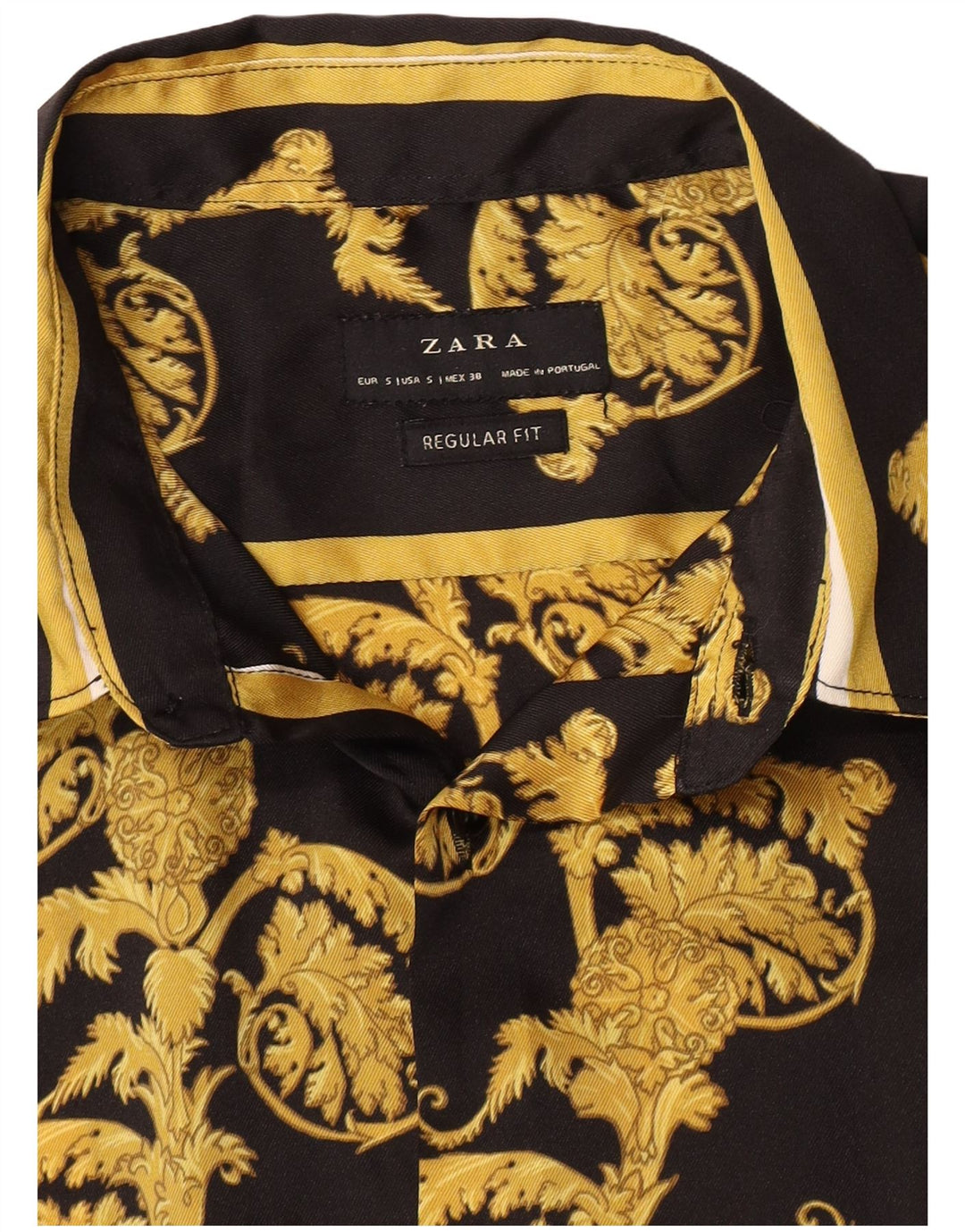 Camicia Zara da uomo vestibilità regolare piccola nera con motivo cachemire