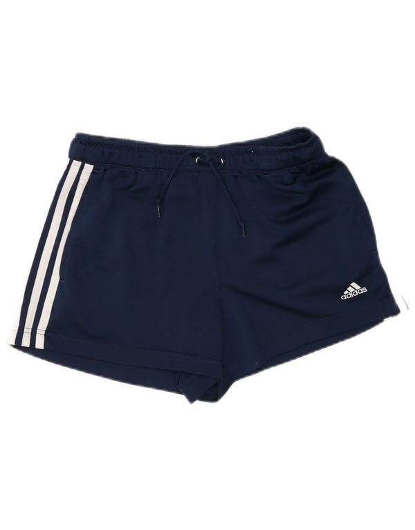 Pantaloncini sportivi Adidas da donna UK 10 piccoli in poliestere a righe blu navy