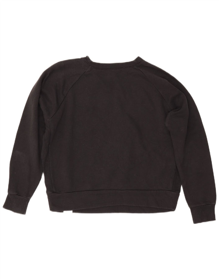 REEBOK Felpa con grafica da donna Maglione UK 14 Medio Nero Cotone