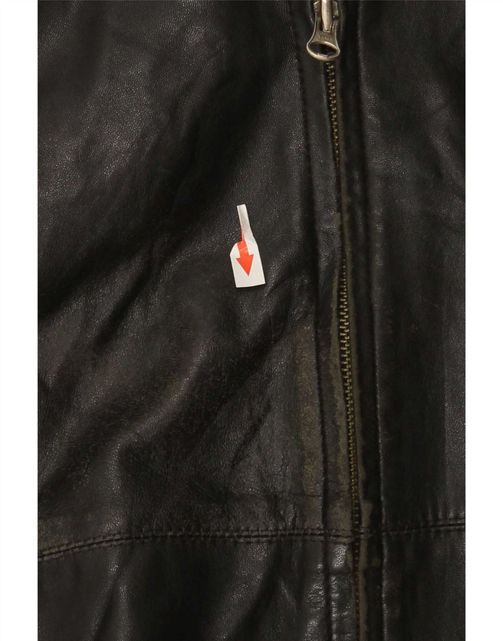 Giacca in pelle vintage da uomo IT 52 XL Nera